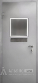 Дымогазонепроницаемая дверь для кассы с окном и системой антипаника №15 внешняя - фото