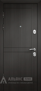 Коричневая входная дверь в квартиру с накладными декоративными элементами №8 внутренняя - фото