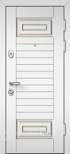 Филенчатая металлическая дверь в современном стиле с эмалевым покрытием №18 внешняя - фото
