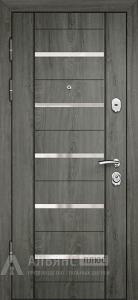 Нестандартная металлическая дверь со стеклянными элементами декора №10 внутренняя - фото