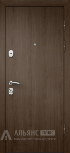 Глухая металлическая входная дверь цвета Венге светлый №1 внешняя - фото